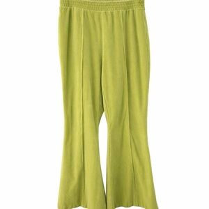 Aerie Groove-On Ribbed Velour Flare Pants Yellow Size M